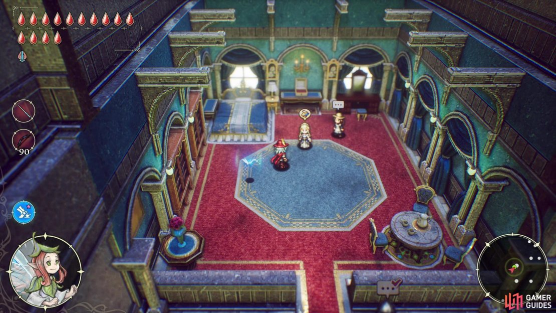 The final quest in the game, chronologically. Talk to princess Hueira in her room in Castle Huther after redeeming the Beast of Enmity to start the quest &ldquo;Protecting Our Future Together&rdquo;.