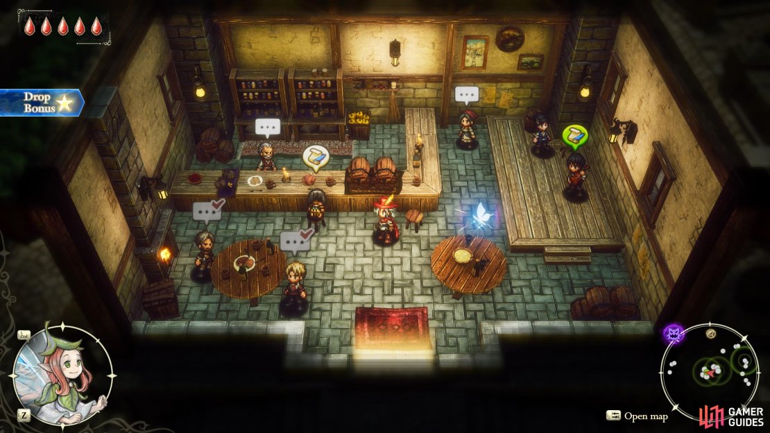 Complete the Dragonpillar dungeon in the Age of Budding, then talk to Euygene in Castle Huther. Once done, talk to Baccane in the tavern along the southern edge of Huther to start the quest &ldquo;Sturm and Drank&rdquo;.