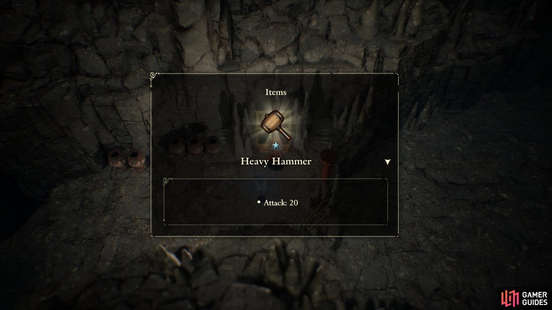 You’ll find the Heavy Hammer in a big red chest after defeating The Ratmobile boss. You need it to hammer down pegs and progress, so it’s not missable.