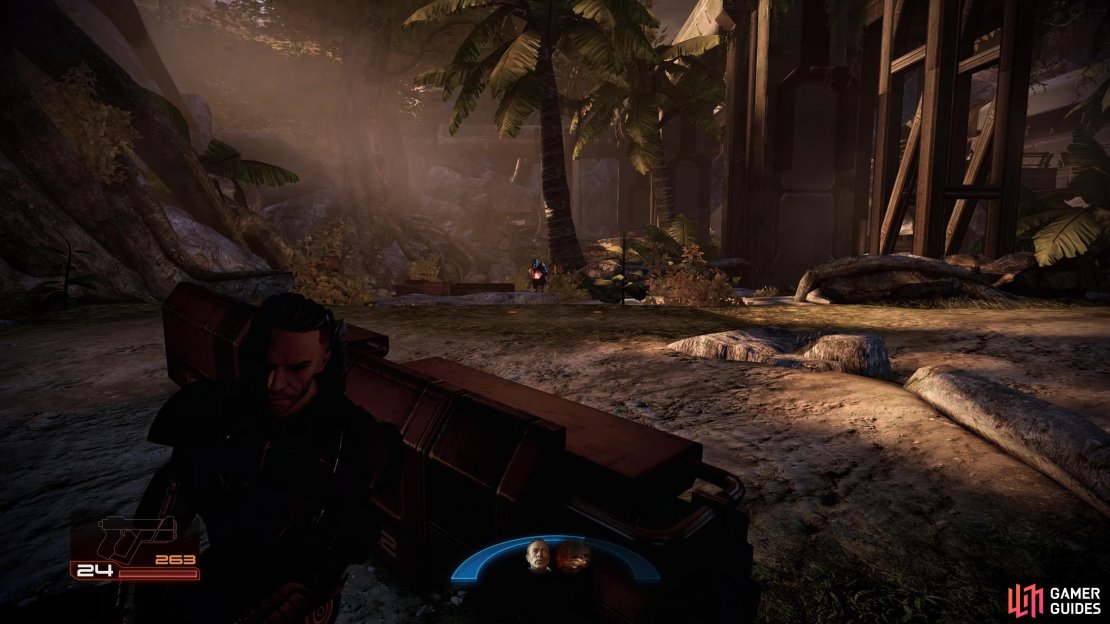 As soon as you enter the area, you&rsquo;ll be shot at from straight ahead by two Troopers, use the nearby cover to take them down