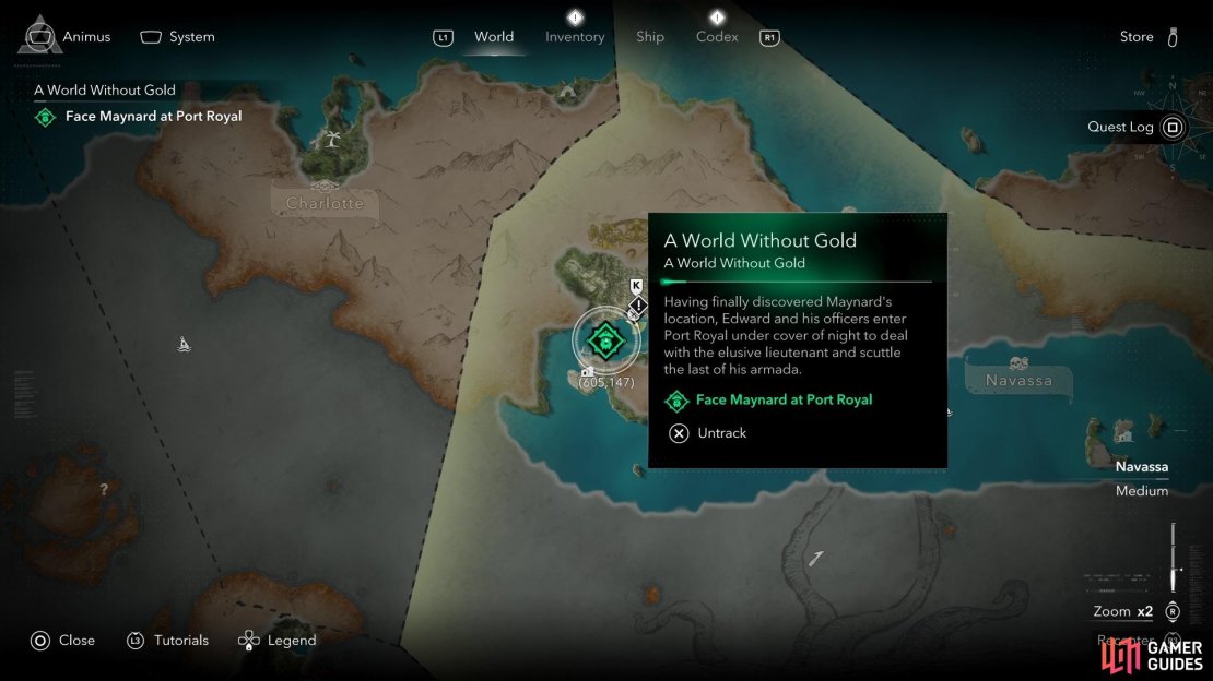 The final quest for A World Without Gold location