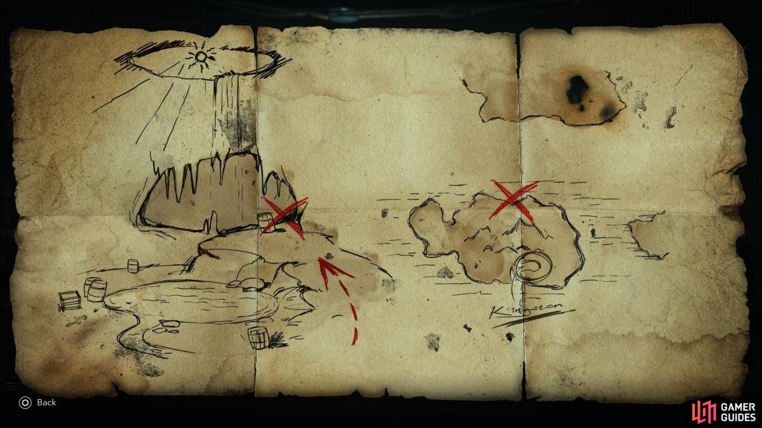 Blackbeard&rsquo;s Treasure map has a cross north of Kingston, as well as a diagram of where to find the treasure
