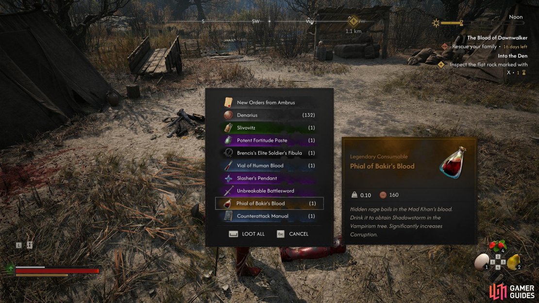 Complete all three Leech Collector quests and destroy the blood barrels at at least one camp, then defeat The Bloodletter to get a Vial of Bakir&rsquo;s Blood.