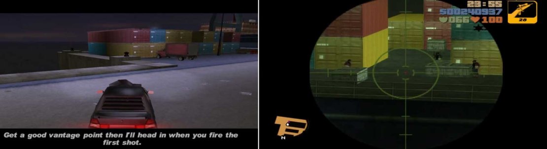 At the top, note that 8-Ball will not proceed to move on the ship until you fire one shot. And he won&rsquo;t be able to defend himself; any experience with a GTA game implies, then, that he&rsquo;ll be dead within seconds if you don&rsquo;t finish the guards.