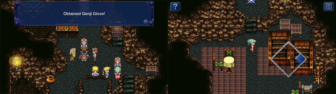 You can find a save point in the room where you speak with Edgar. If you replied &ldquo;no&rdquo; to Banon three times, the soldier will give you the Genji Glove.