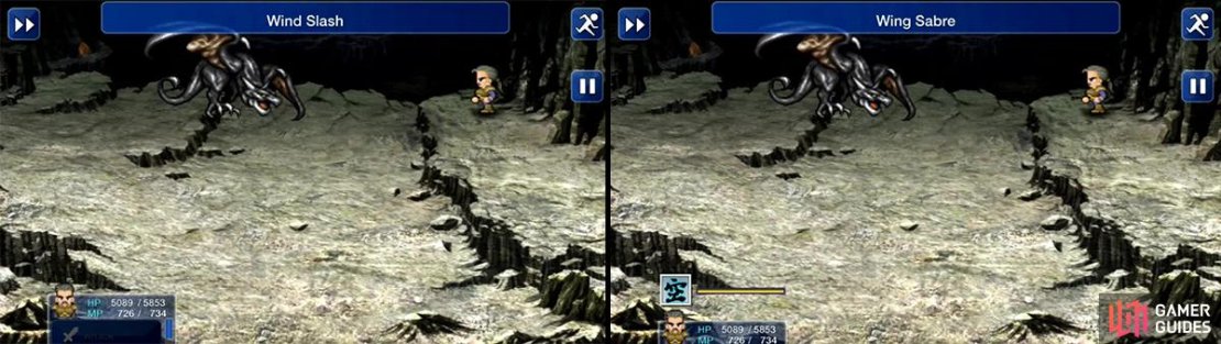 You can actually leave this guy till after Cyan rejoins and solo him. Equip wind-proof relics and then unleash with various Bushido abilities.