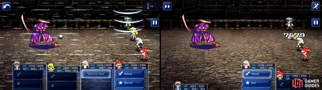 Gale Cut hits all party members but it&rsquo;s not so strong. Ashura however, can one-hit a character and is very powerful.
