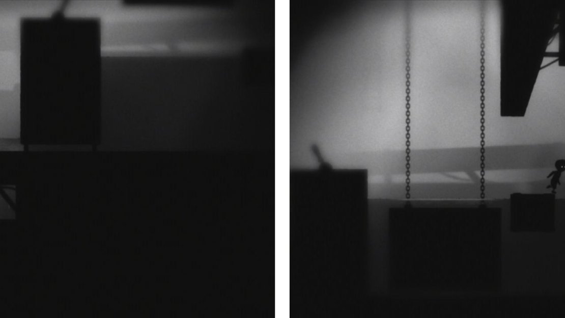 Use the first lever twice (left) and the second lever once to position the platforms (right).