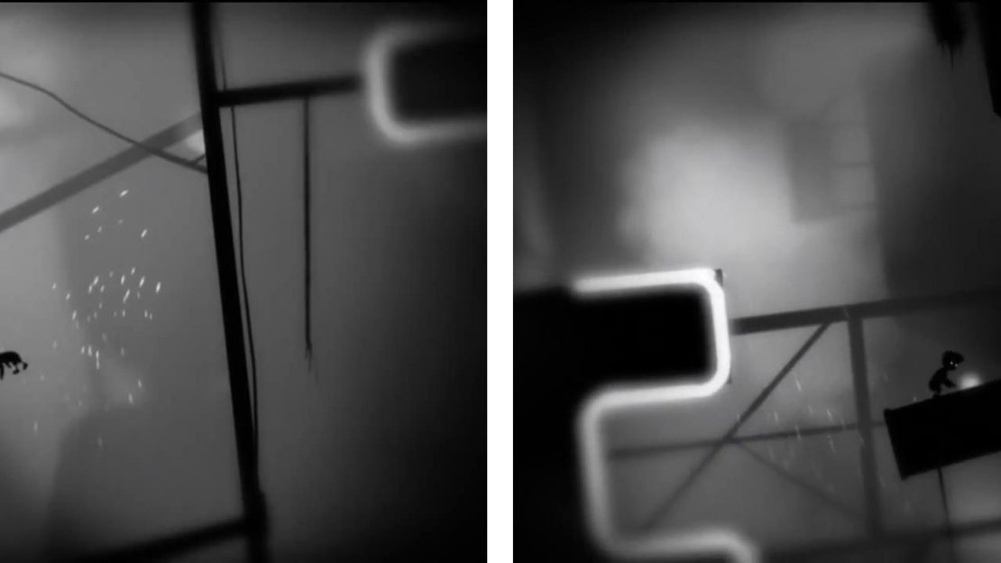 Jump from the top of the vertical platform to the left, hitting the panel on the way down (left). Run back up the pipe and on the other side of the ‘H’ you’ll see an egg fall from a pipe (right).