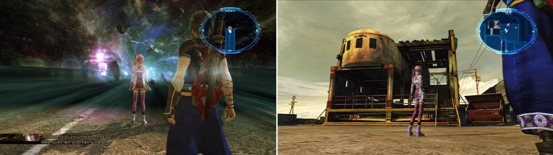Use Moogle Hunt here (left). Vanille’s house looks a little different than what we remember, but still pretty much the same. You may even recognise a familiar thing inside (right).