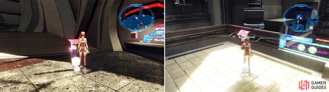 Quiz Terminal in Academia&rsquo;s entrance (left). Quiz terminal in New Town North West Section (right).