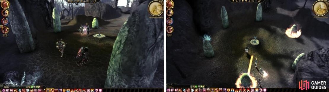 The Runestones need to be touched in a certain order. Demons will be summoned once you complete it.