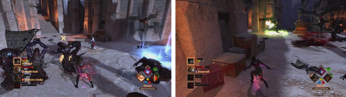 Fight your way through the swarms of enemies until you reach the Templar Hall.