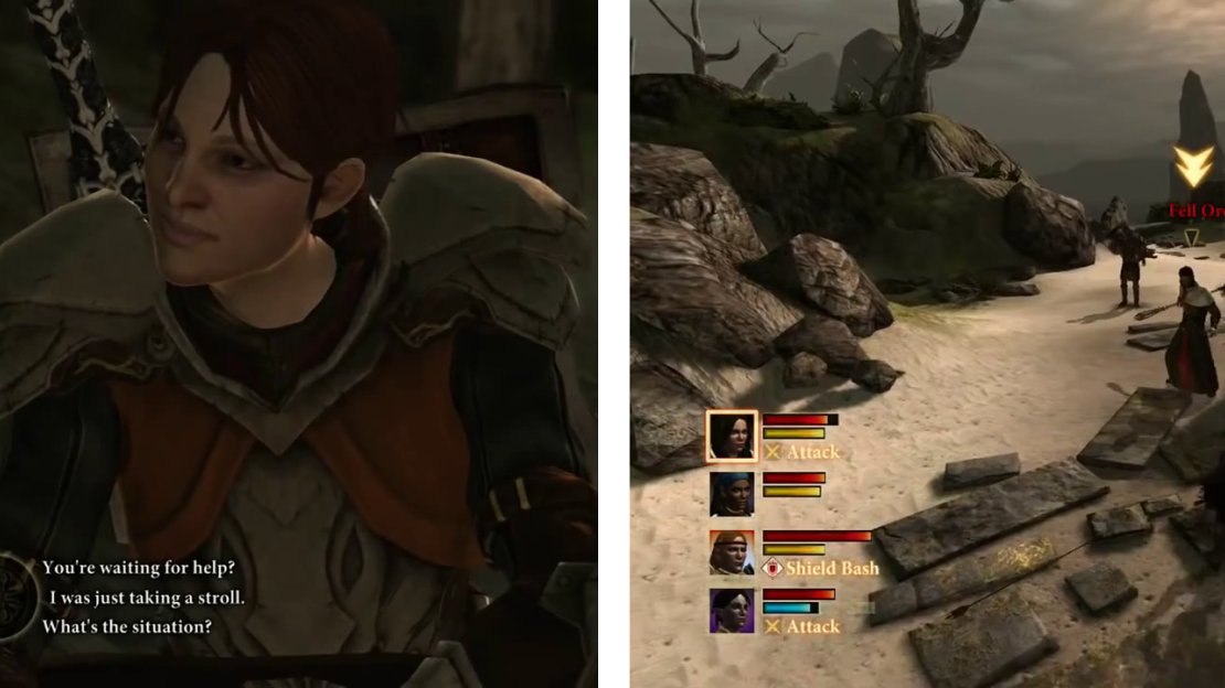 Speak to Lieutenant Harley on the beach(left) and help her defeat the nearby enemies.