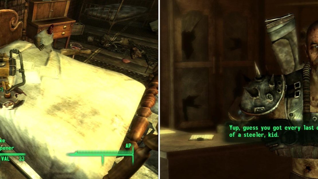 The Man Opener does everything the Auto-Axe does, but better! (left) Once you’ve collected all 100 Steel Ingots, return to Everett to score a prodigious amount of unique gear (right).