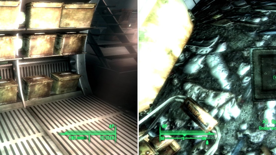 The Cargo Hold is well-stocked with treasure, as one might expect (left). The awesome MPLX Novasurge can be found within Underwood’s Safe (right).