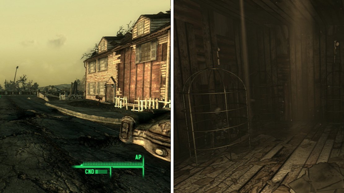 Andale looks like a nice enough town (left)… you know, for post-apocalyptia. Apperances can be deceptive, though… (right)