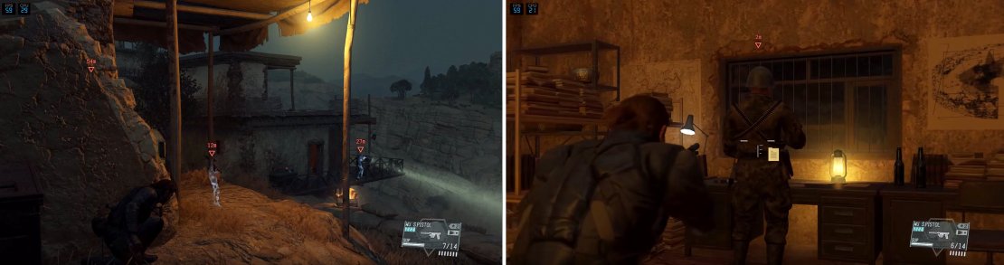 Inside this building is a prisoner (left) and nearby is some intel (right) about the tanks’ location.