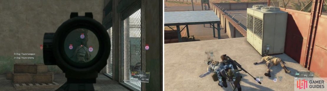 A lot of the wandering puppets are inside buildings (left), so you&rsquo;ll have to bring them outside in order to extract them (right).