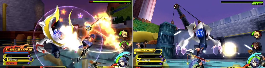 Firestorm (left) works a treat against Trinity Armor. It doesn&rsquo;t do anything you haven&rsquo;t seen before (right) during previous fights.