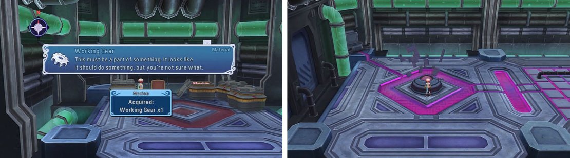 Grab the Working Gear and then enter the next room and solve the puzzle to open the gate.