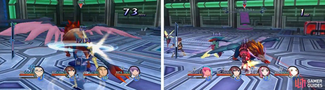 Hubert can aggressively take on Veres, allowing you to easily get 50+ combos (left). Make sure to not get cornered by Veres multi-hit attacks.