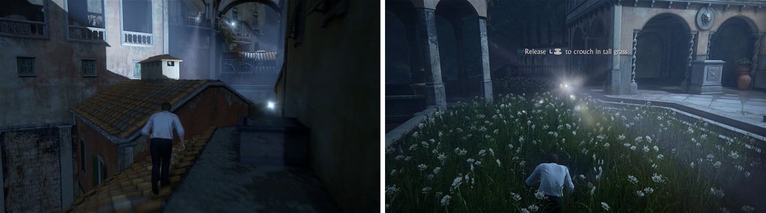 When it&rsquo;s clear make a dash for the balcony to proceed to the area with tall grass.