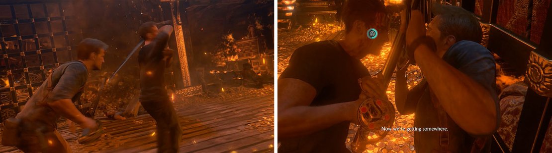 Rafe will add a spin attack into his arsenal (left). If you get pinned it means you&rsquo;re close to entering the next phase (right).