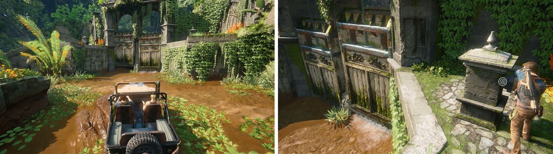 When you reach the sluice gates you’ll have to open the right one to continue.