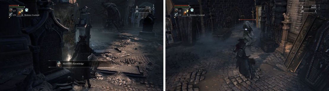 Grab the Madman&rsquo;s Knowledge and enter the side room to encounter a Brainsucker.