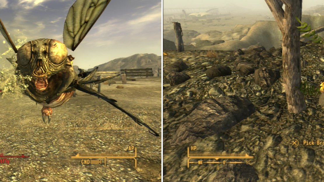 Kill the Bloatflies floating around Goodsprinsg Cemetery (left) then search around for a Broc Flower (right).