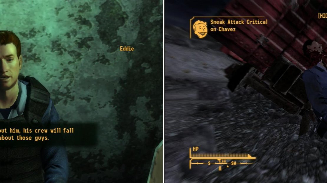 Eddie, the leader of the Powder Ganger at the NCRCF, will tell you to get rid of some competition (left). You can use force or diplomacy to take care of Chavez (right).