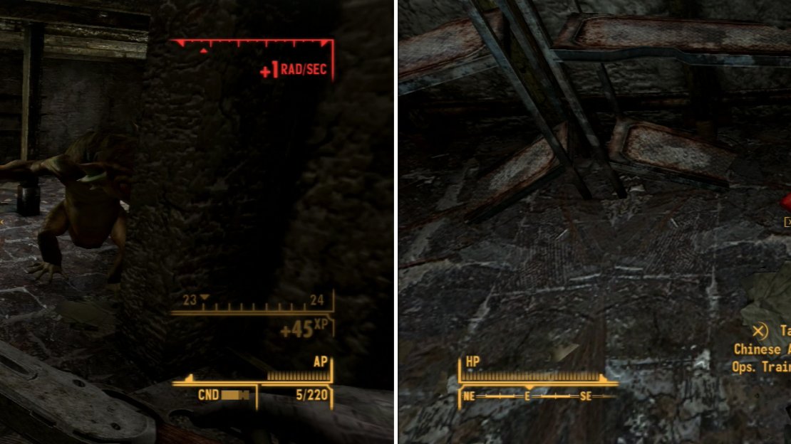 In the cellar of a church you’ll find a nest of Golden Geckos (left). After they’re dead, pick up the Chinese Spec. Ops. Training Manual (right).