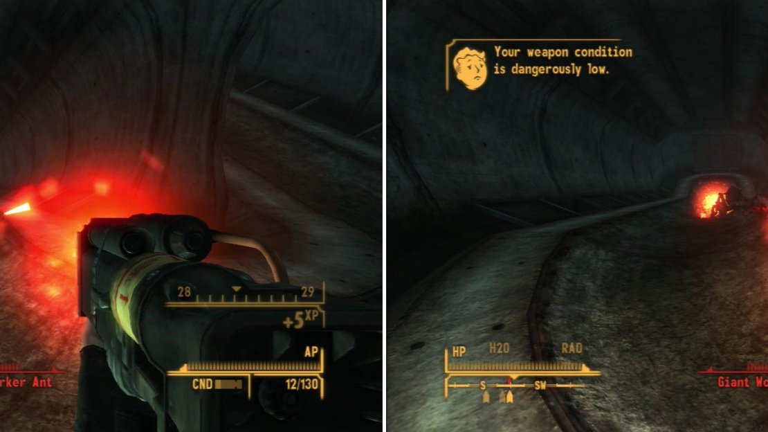 Avoid killing the Giant Ants in the Nellis Array Generator Building with lasers or fire (left) as the results can be… explosive (right).