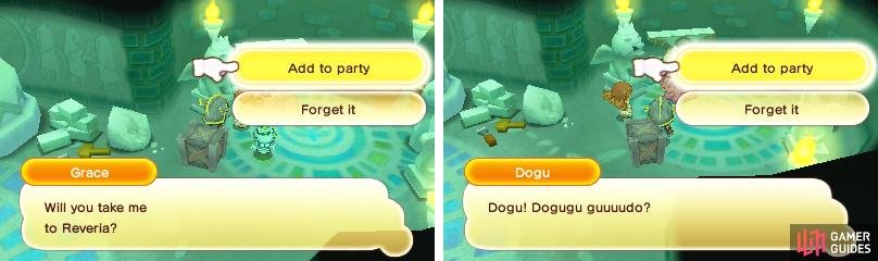 You can&rsquo;t progress without Grace and Dogu, so be sure to add them to your entourage.
