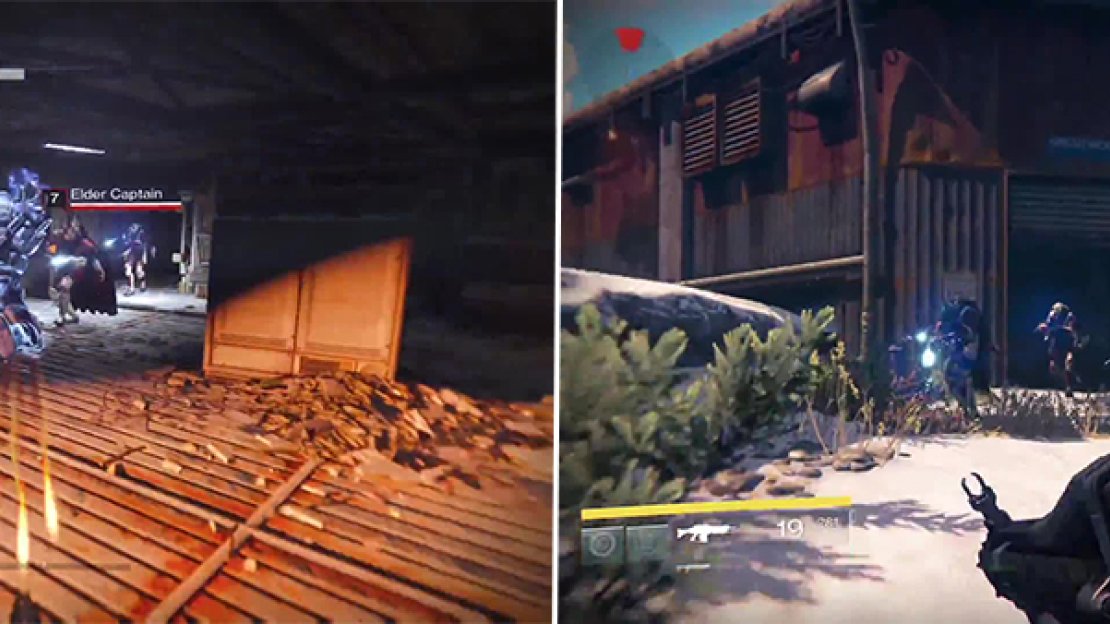 Using a Super Ability on the Captain and Fallen in this room (left) is a good idea. The Terrestrial Complex (right) is surrounded by Fallen so beware as you approach.