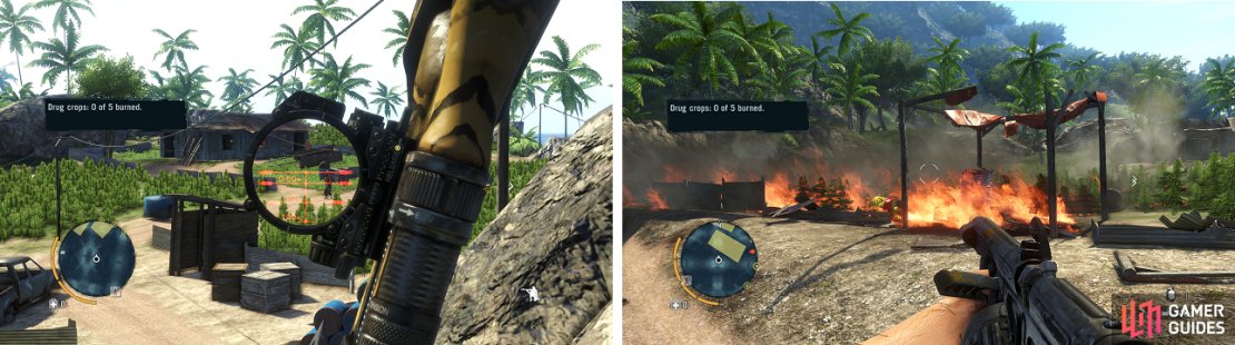Clear the area of enemies and once you&rsquo;re done, start burning the crops.