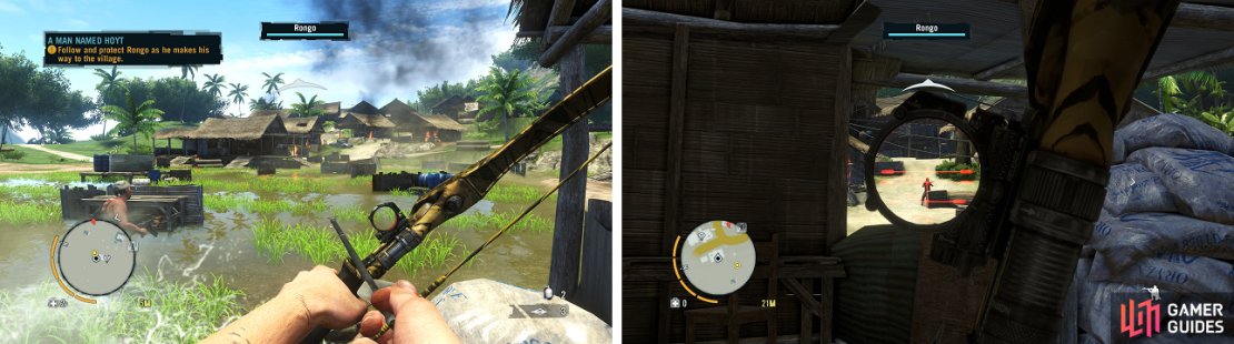 You&rsquo;ll have to protect Rongo here, so make sure you keep an eye on his location at all times, as well as his health on the top of the screen.