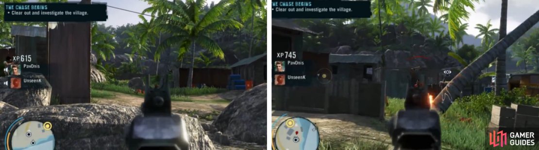 Make sure you check all around the final village in The Chase Begins section of the mission, as enemies will come in from the left and straight ahead.