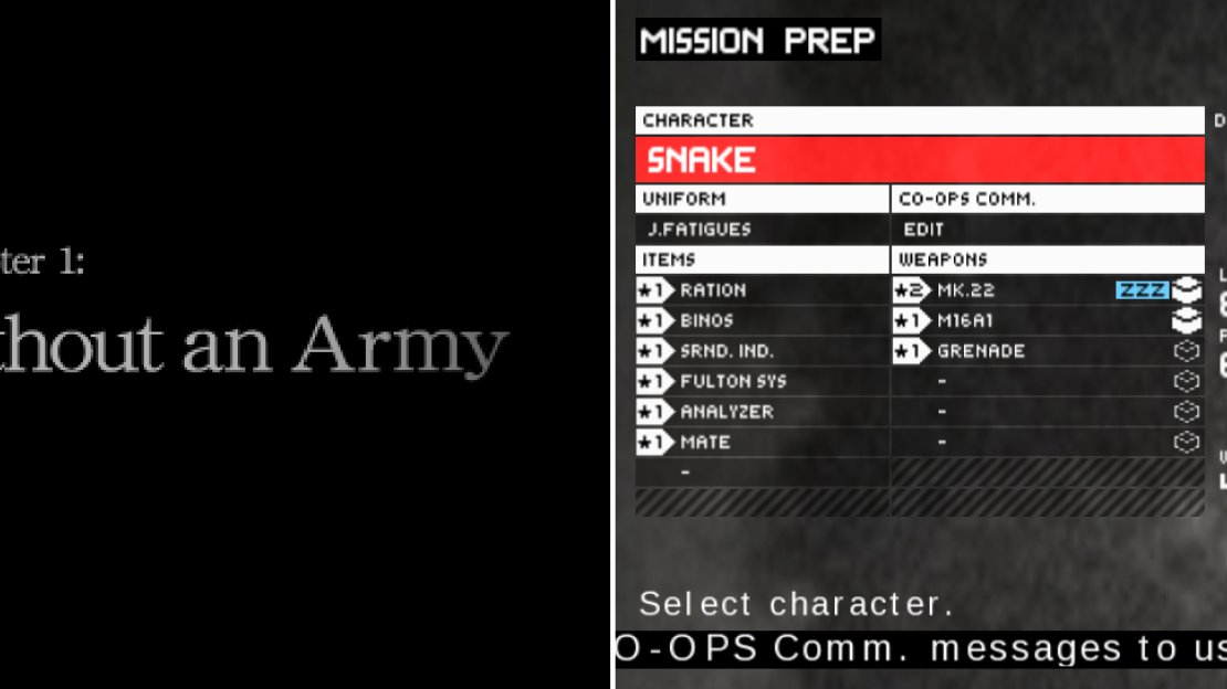 And we officially start Chapter 1 (left picture). You can also see the equipment and Uniform I use for this OPS (right picture).