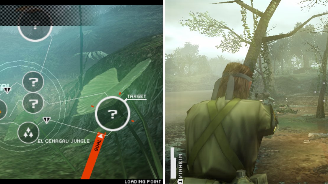 Entering El Cenegal: Ravine where there are no enemies (left picture) and once at El Cenegal: Swamp (right picture) which is marked as the best place to shoot down all 3 enemies.