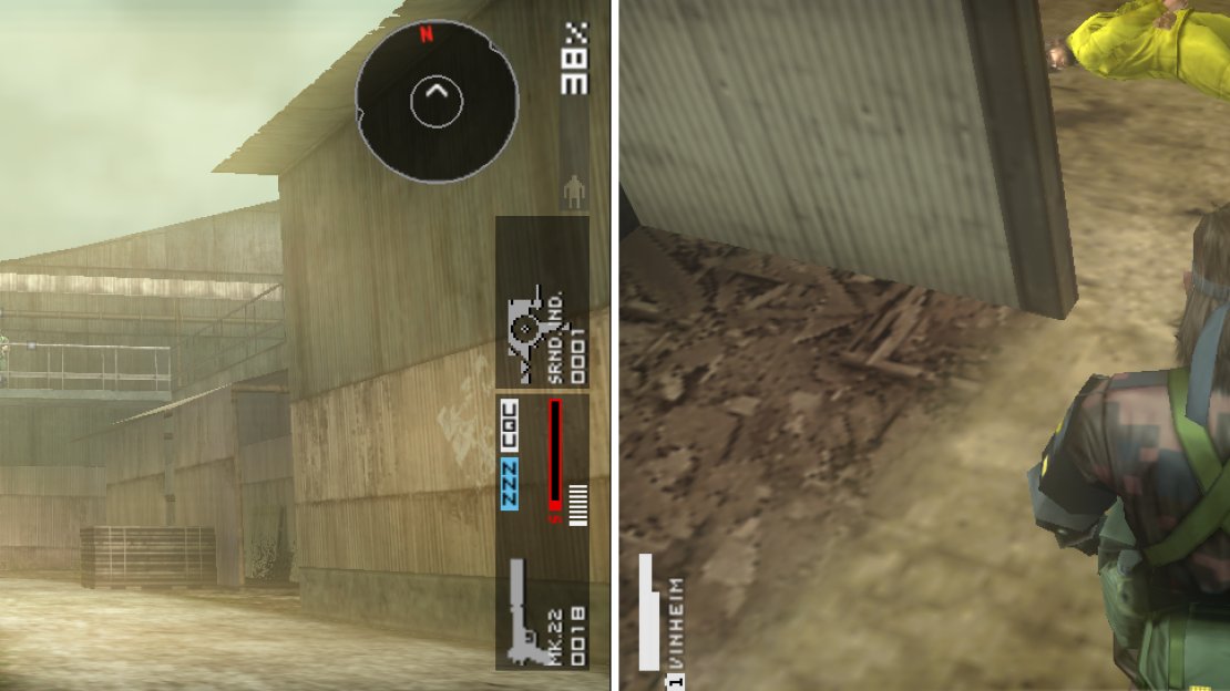 Be careful of the enemies watching from the catwalks above (left picture). There’s a POW in an alcove here. Don’t miss him!