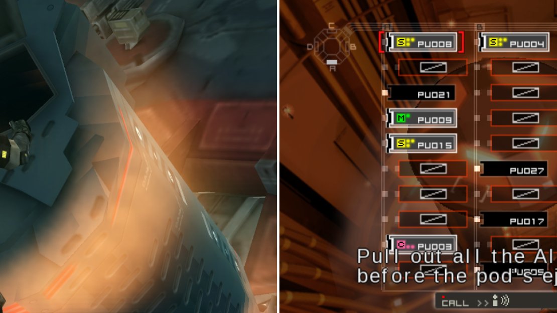 Climb inside the pod once you defeat it (left picture). Inside you have to remove the memory boards (right picture).