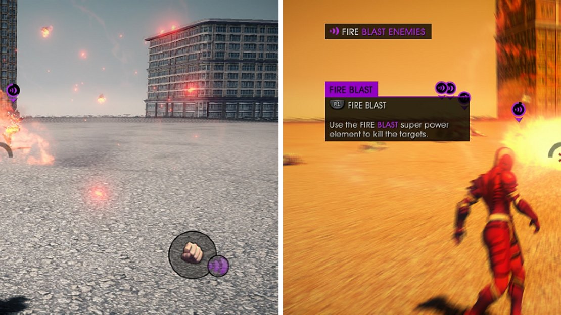 The fire element for your Blast power does good damage to enemies and vehicles.