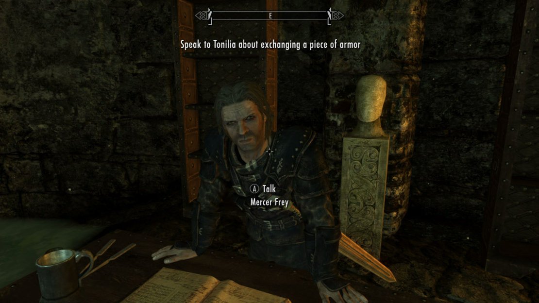 This Quest now starts, but before heading out, head over to where Tonilia is and she&rsquo;ll trade you a piece of your Thieves Guild equipment for a much more enchanted one. Here are the options:   Thieves Guild Boots (Improves Pickpocket 25%)  Thieves Guild Armor (+35 Carry Weight)  Thieves Guild Gloves (Improves Lockpick 25%)  Thieves Guild Hood (Improves Prices 15%)