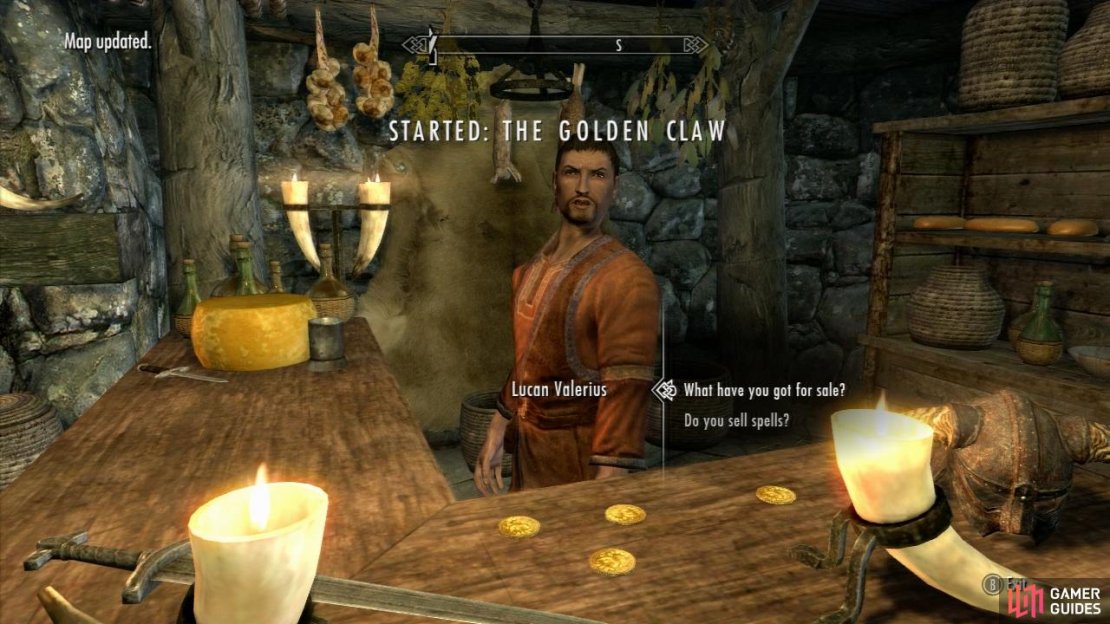 This quest can start in one of two ways: you can either talk to Lucan Valerius, the owner of Riverwood Traders in Riverwood OR you can enter the &lsquo;Bleak Falls Barrow&rsquo; dungeon and OVERHEAR the bandits talking about the claw they stole and get the quest that way.