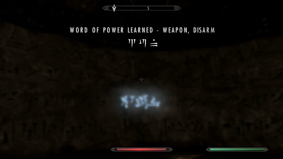 In here; check the south side of the room to find a Word of Power: WEAPON - DISARM. Nice. There&rsquo;s also a LIGHT ARMOR skillbook on a table near where you came in at called &ldquo;Ice and Chitin&rdquo;.