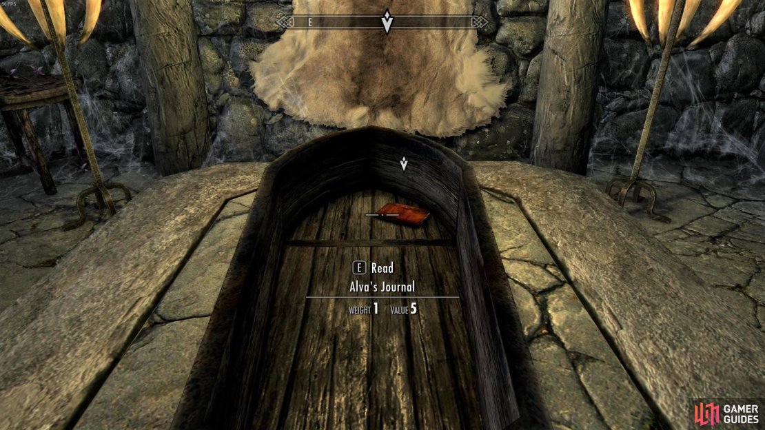 Alva&rsquo;s journal can be found in her coffin in the basement.
