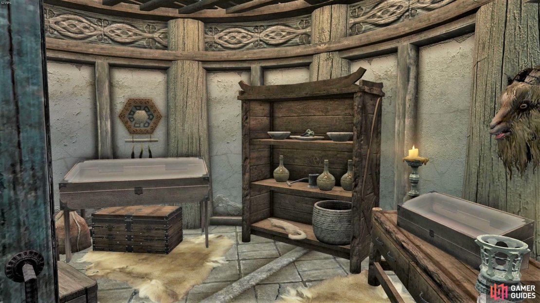The downstairs area of the Enchanter&rsquo;s Tower is a bit plainer, and acts like a storage room more than anything. 