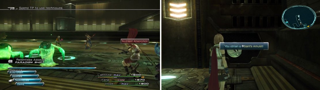 Phosphoric Ooze (left) and Saint’s Amulet location (right).